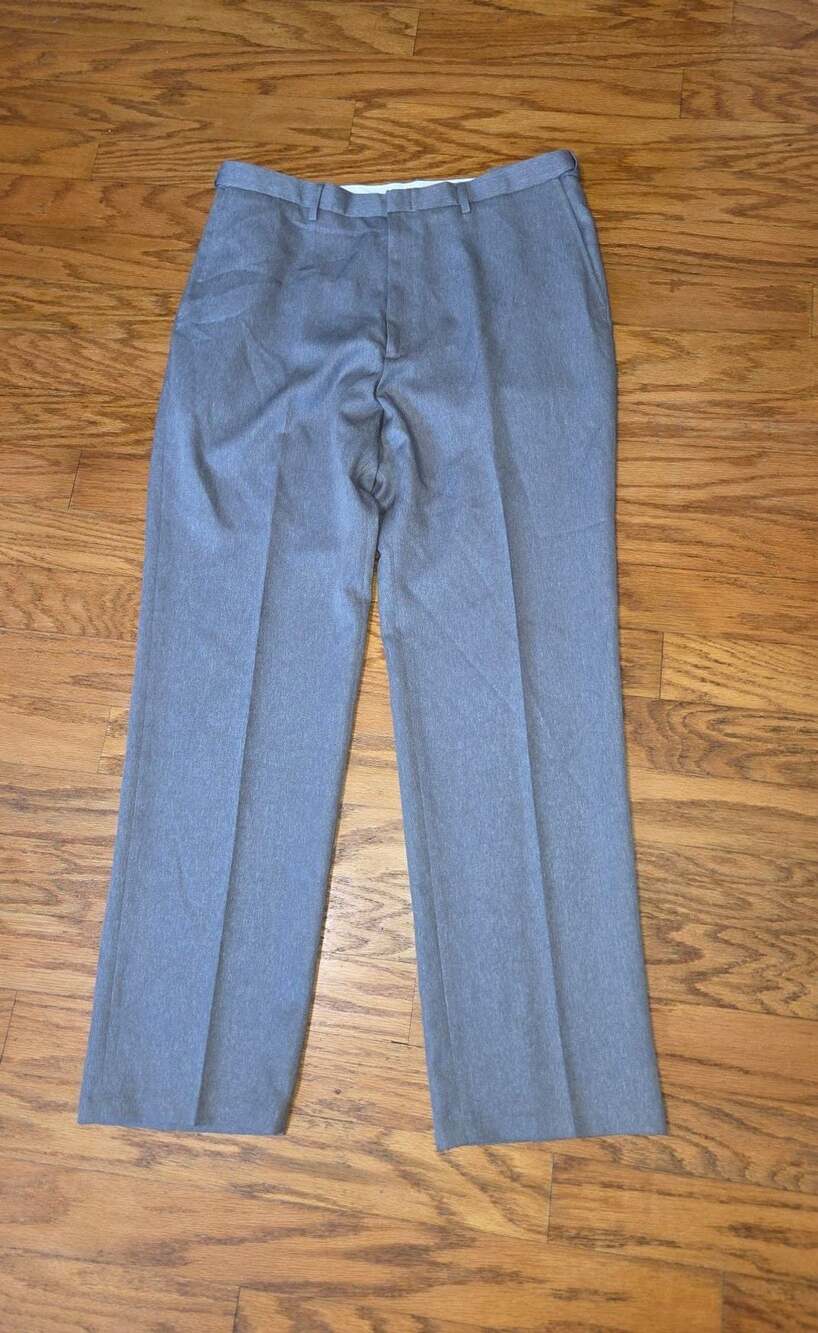 Puritan Mens Heather Gray Dress Pants Size 36x32 Polyester Business Casual Slack